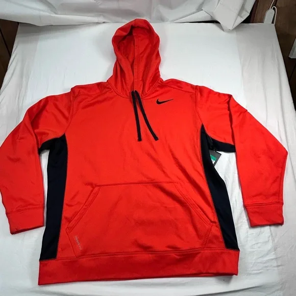 Nike Therma-Fit Training Hoodie Mens XL Orange Black Pullover  Sweatshirt NWT - Picture 6 of 15